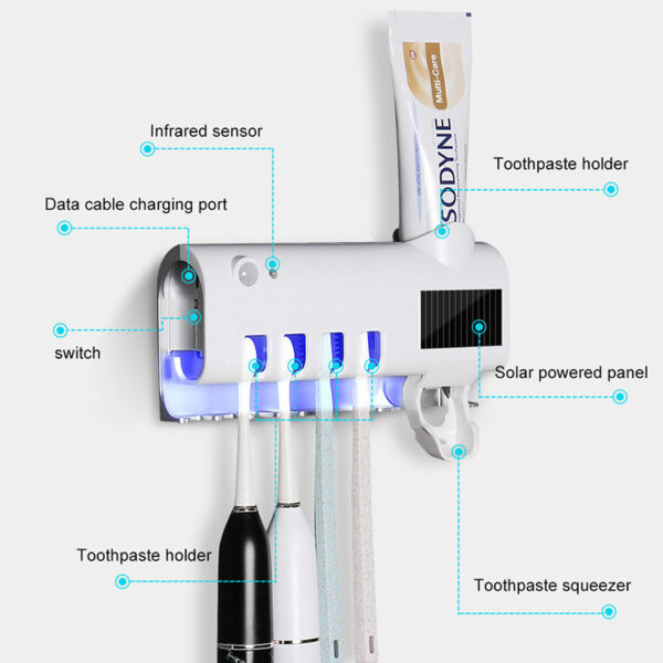 Intelligent UV Toothbrush Sterilizer Automatic Toothpaste Squeezer - Image 4