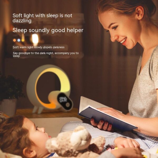 Creative Q Light Digital Display Alarm Clock Bluetooth Audio Intelligent Wake-up Colorful Atmosphere Light - Image 3