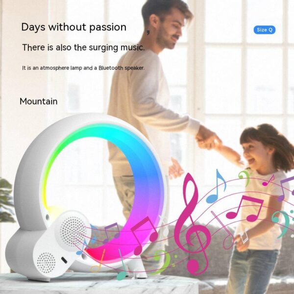 Creative Q Light Digital Display Alarm Clock Bluetooth Audio Intelligent Wake-up Colorful Atmosphere Light - Image 6