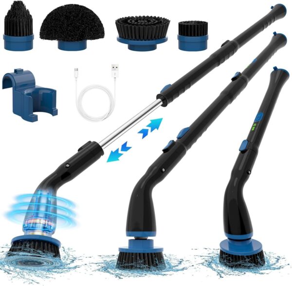 Electric Spin Scrubber, Cordless Cleaning Brush With 4 Replaceable Heads