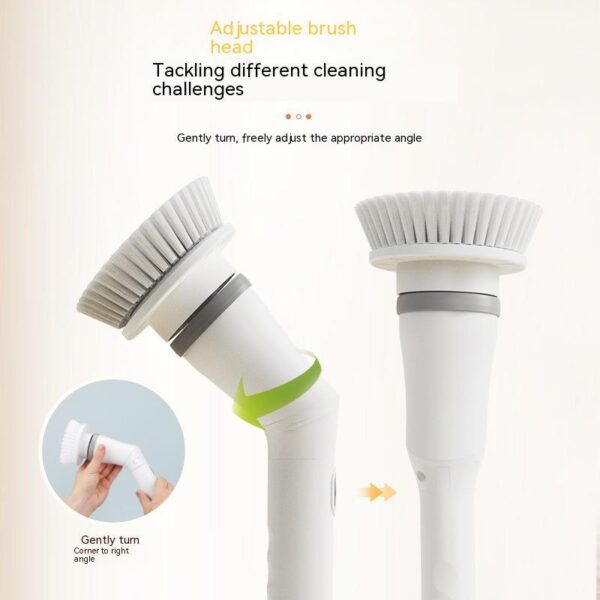 Electric Scrubber Cleaning Wall Long Handle Elbow Telescopic Multifunction Cleaning Brush - Image 5