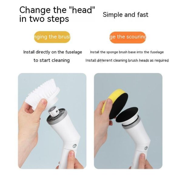 Electric Scrubber Cleaning Wall Long Handle Elbow Telescopic Multifunction Cleaning Brush - Image 3