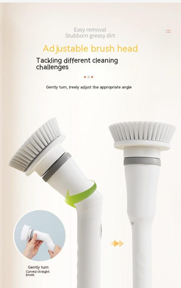 Electric Scrubber Cleaning Wall Long Handle Elbow Telescopic Multifunction Cleaning Brush - Image 9