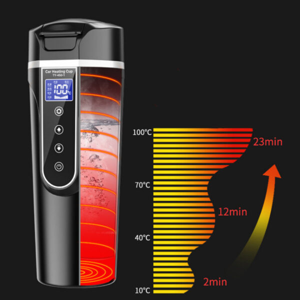 Portable Car Bottle Smart Touch Digital Display Insulated Cup Home Traveling Heating Cup Water Bottle - Image 6