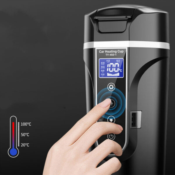 Portable Car Bottle Smart Touch Digital Display Insulated Cup Home Traveling Heating Cup Water Bottle - Image 2